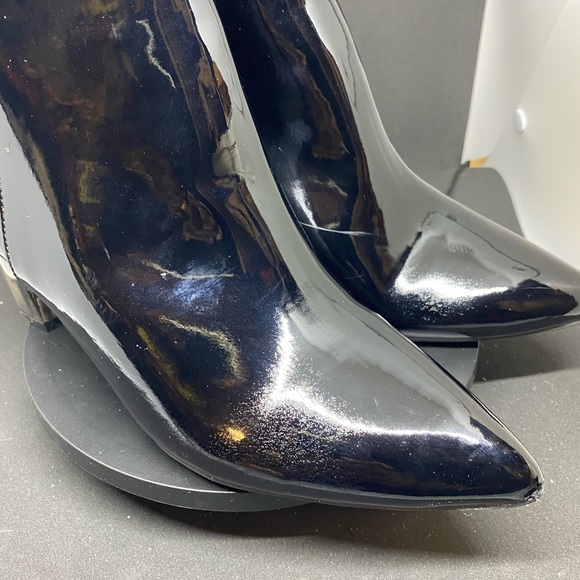 Olivia + Kate Rachel Sleek Black Patent Ankle Boots for Women NWOT Size 10 - Picture 7 of 15